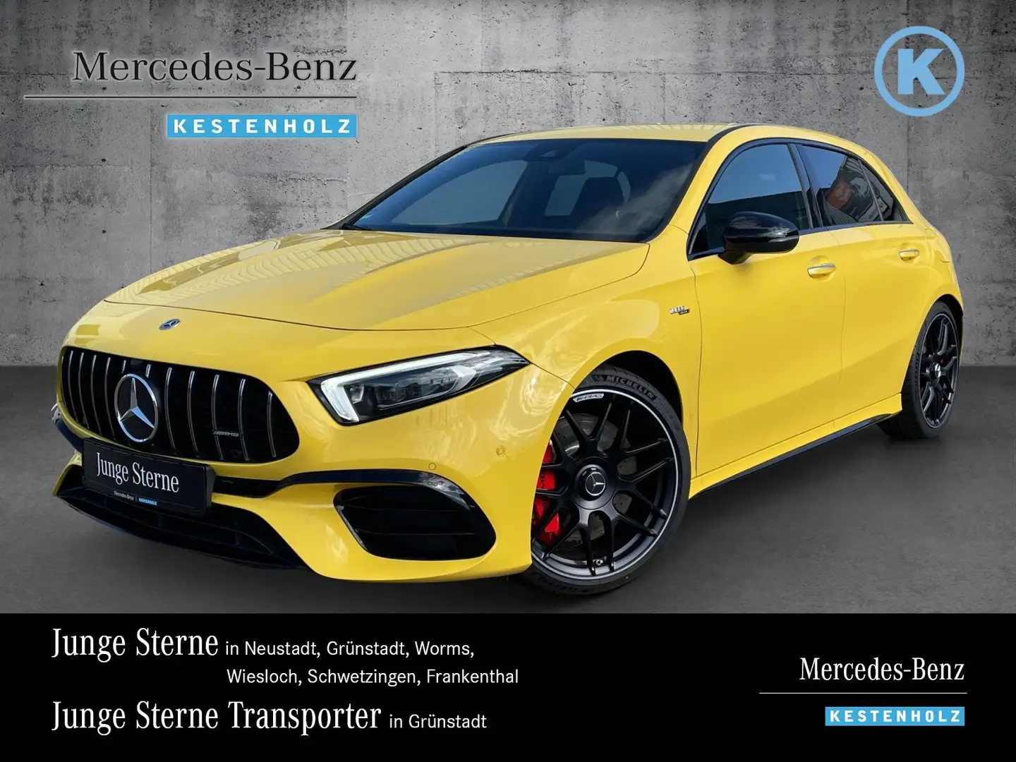 Mercedes-Benz A 45 AMG A 45 S AMG 4M+ PERF-SITZ+NIGHT+KAMERA+MEMO+MLED Jaune - 1