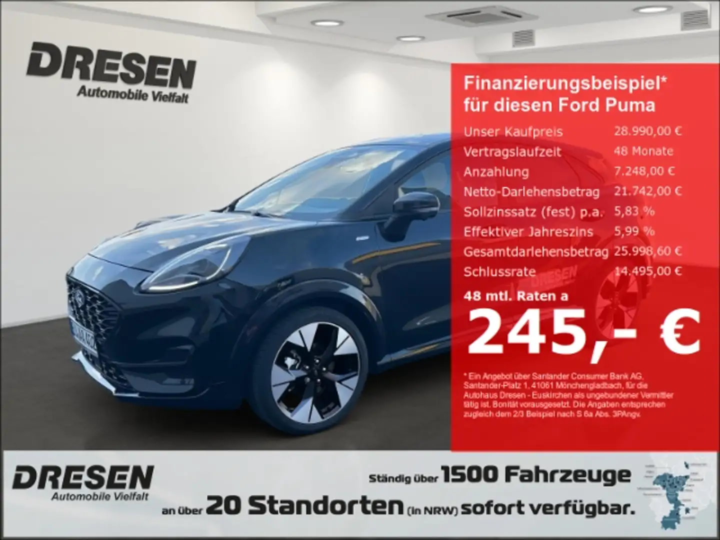 Ford Puma ST-Line Winter-Paket/ LED Scheinwerfer/ Navigation Schwarz - 1