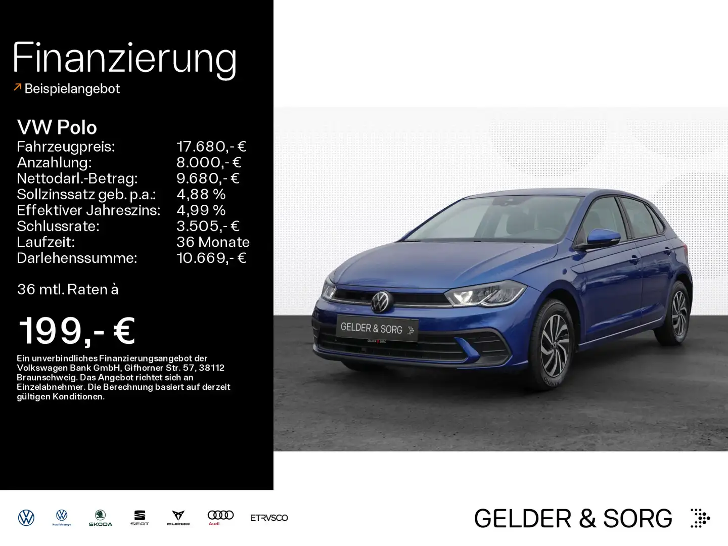 Volkswagen Polo Life 1.0 TSI RFK*LED*GRA*Digital*Klima Bleu - 1