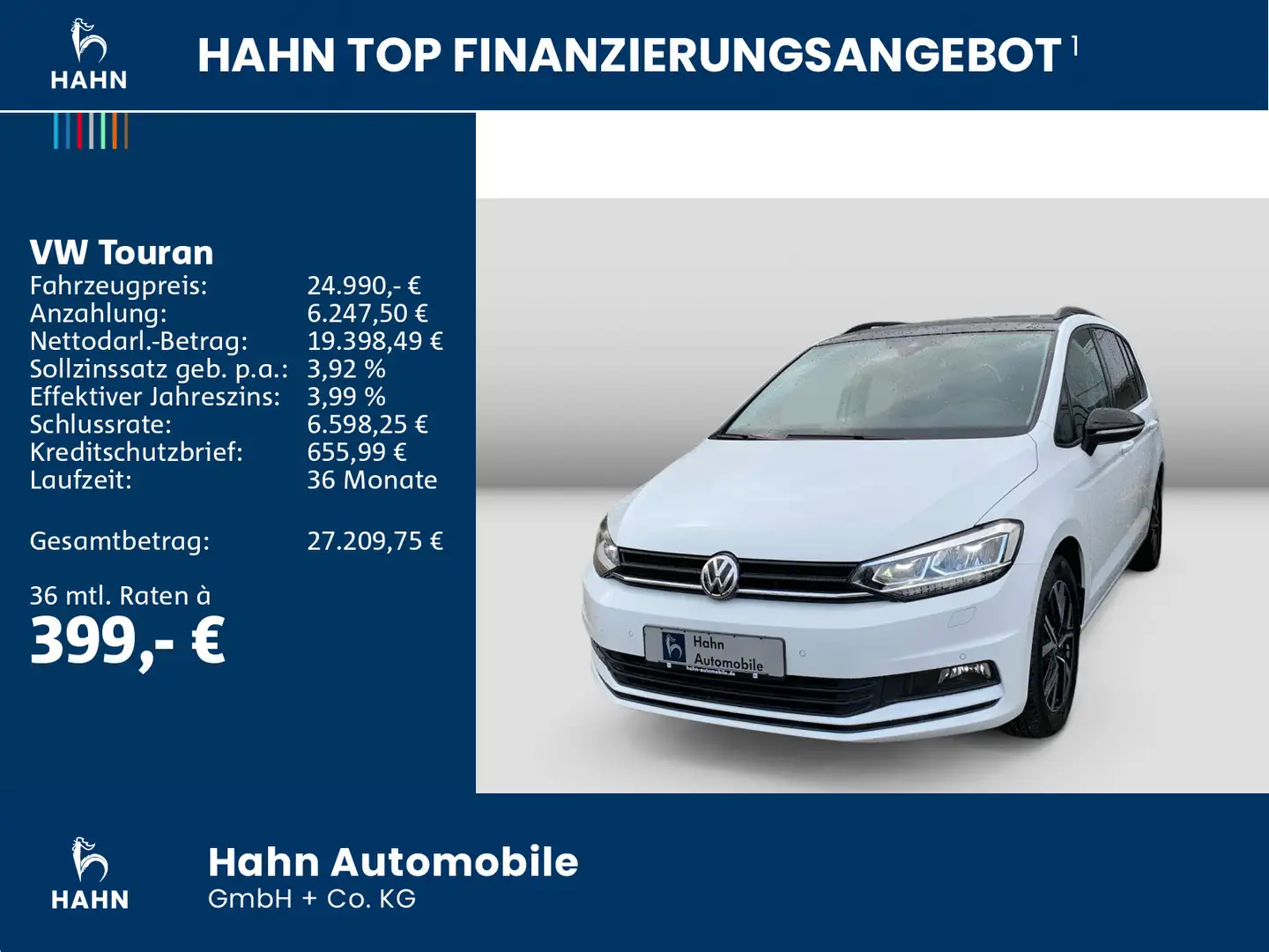 Volkswagen Touran 1.5TSI DSG  Highline Black Style 7-Sitze Weiß - 2