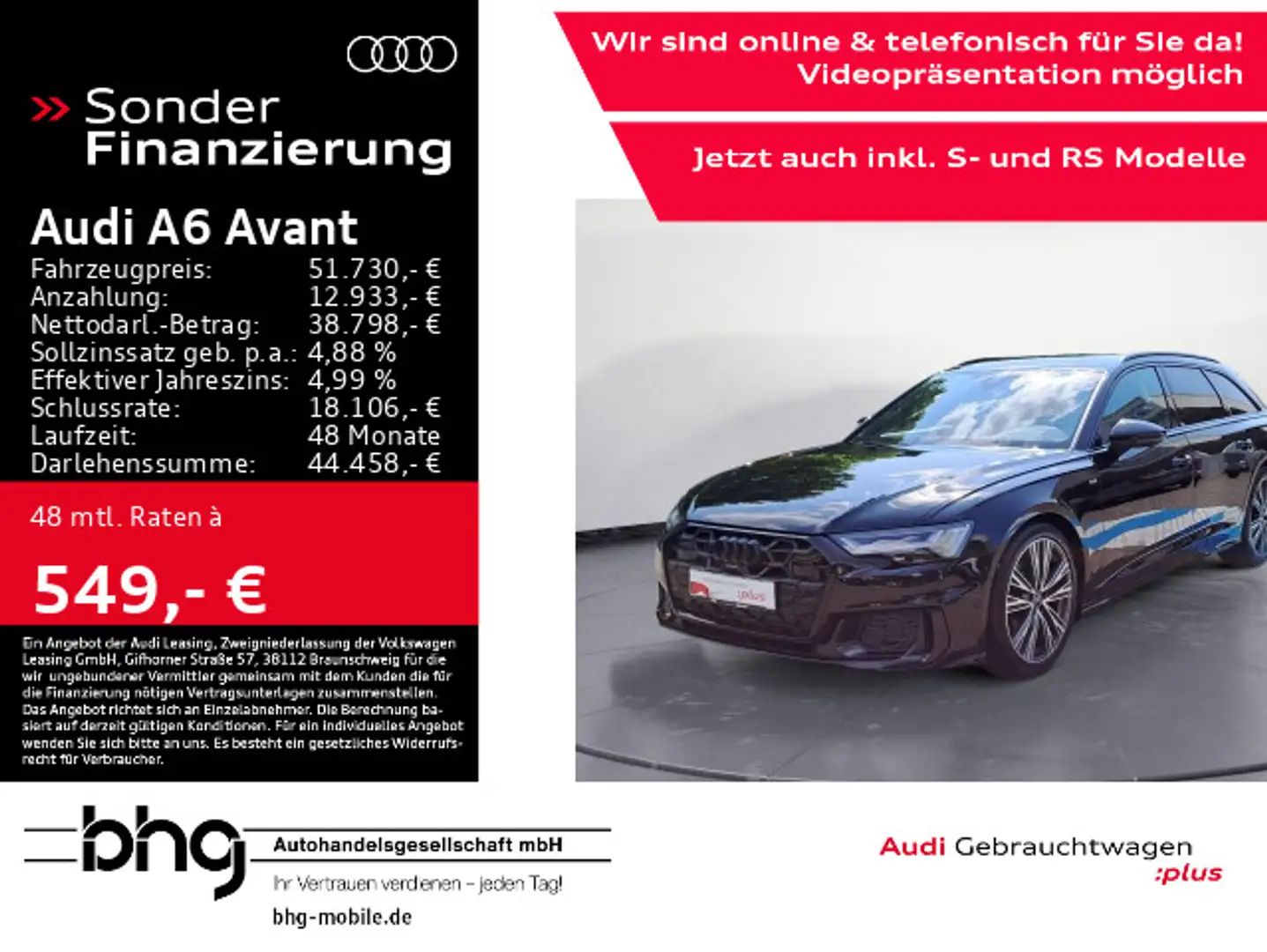 Audi A6 40 TDI S tronic S line Schwarz - 1