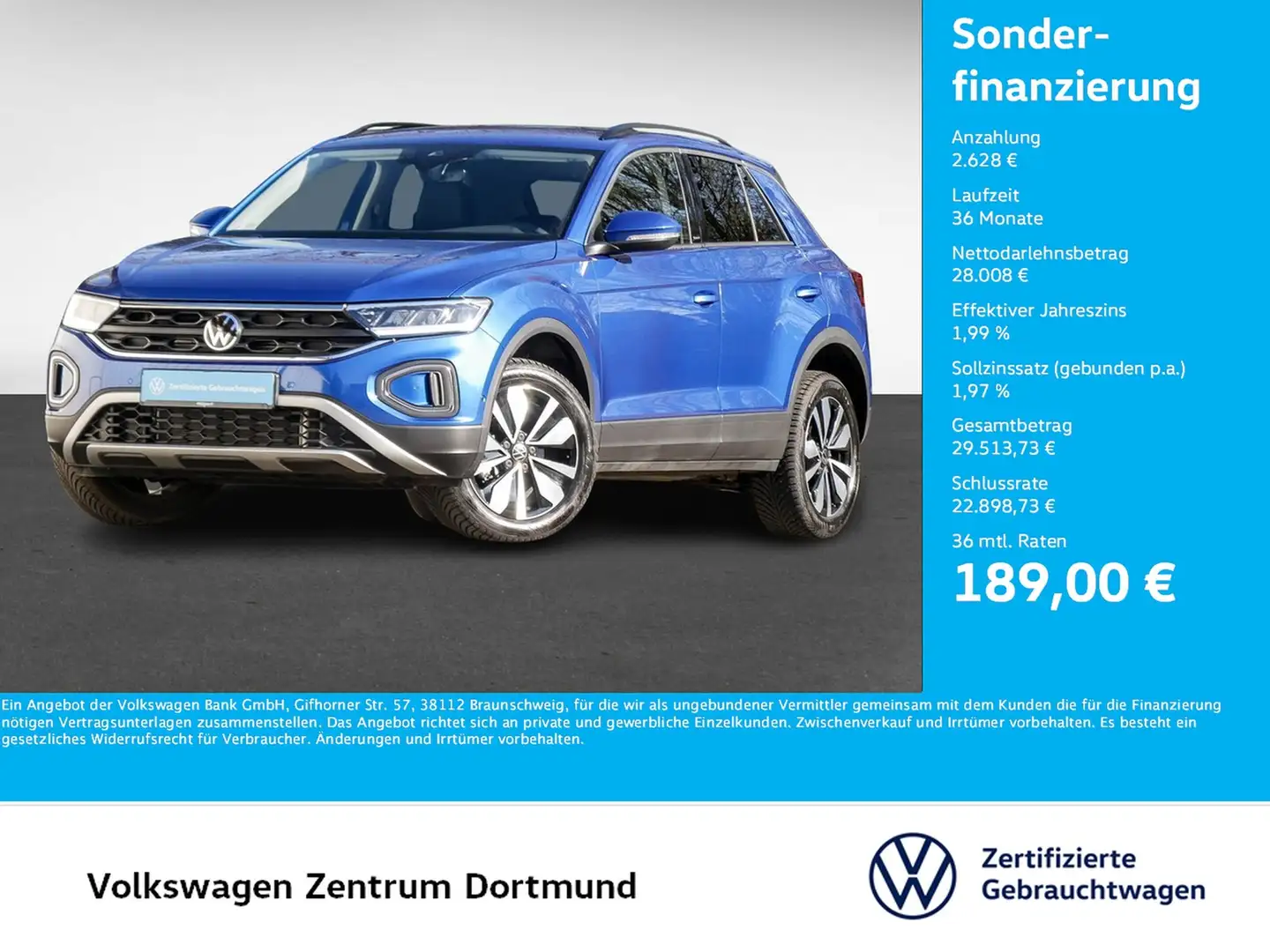 Volkswagen T-Roc 2.0 MOVE STANDHZ. CAM ACC LM17 NAVI SITZHZ Blauw - 1