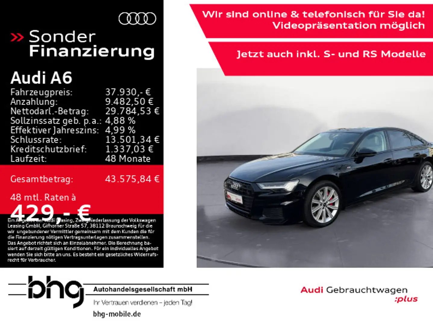 Audi A6 55 TFSIe S-line HD-Matrix/ AHK/Pano Schwarz - 1