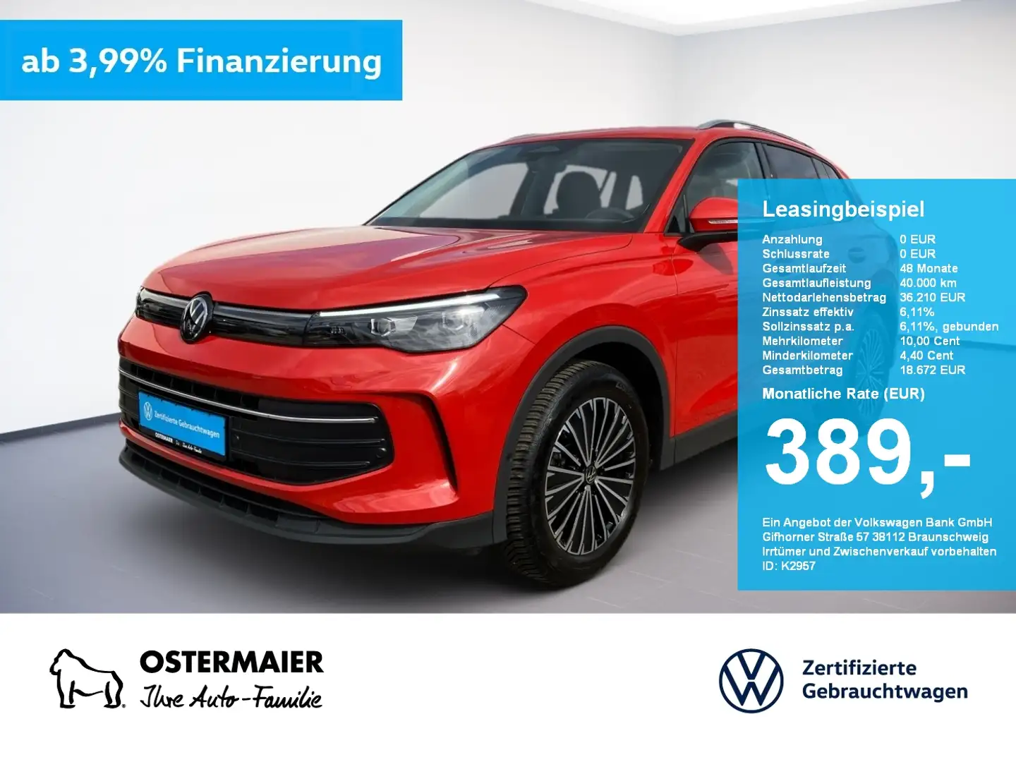 Volkswagen Tiguan LIFE 1.5TSI DSG 150PS NP.50 AHK.KAMERA.NAVI.KAMERA Red - 1