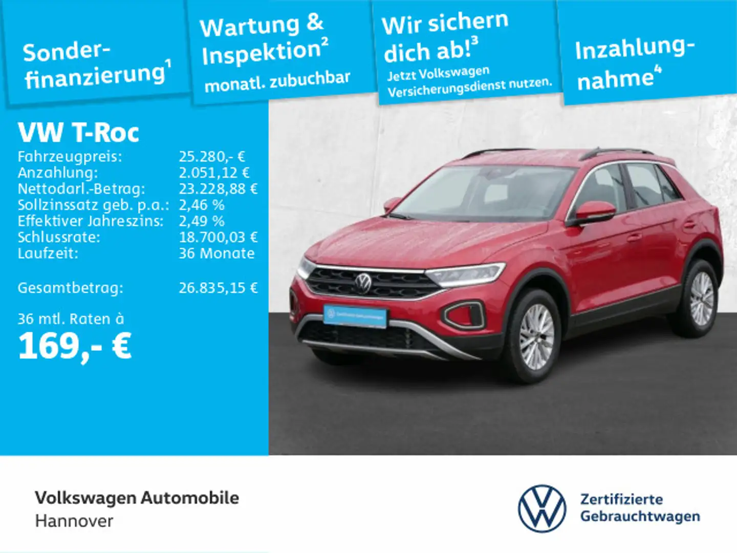 Volkswagen T-Roc 1.5 TSI Life AHK ACC DigCockpit LED STHZG Rot - 1