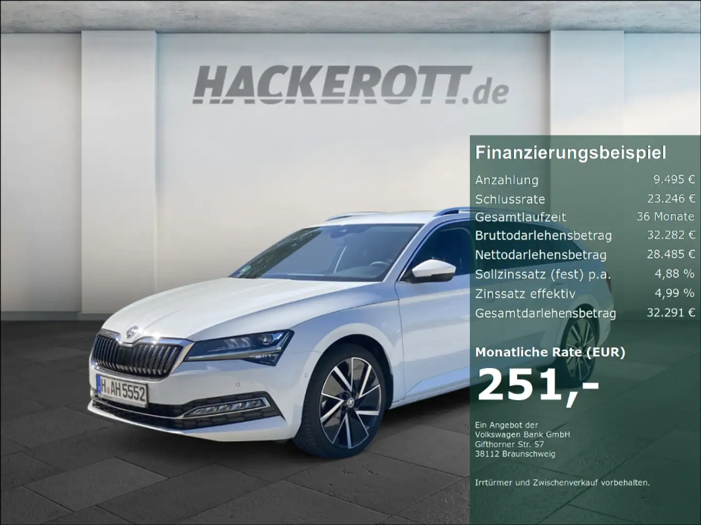 Skoda Superb Combi Style 2.0 TDI DSG ACC Navi Kamera Weiß - 1