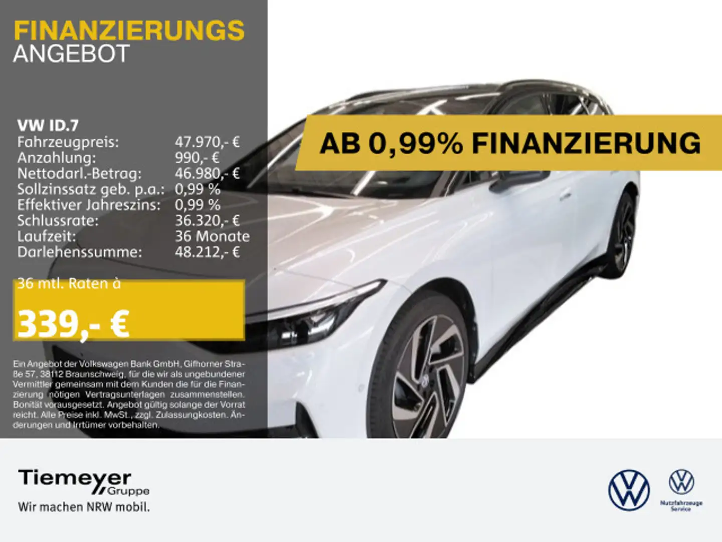 Volkswagen ID.7 Tourer Pro BLACK STYLE LM20 AHK WÄRMEP MASS Weiß - 1