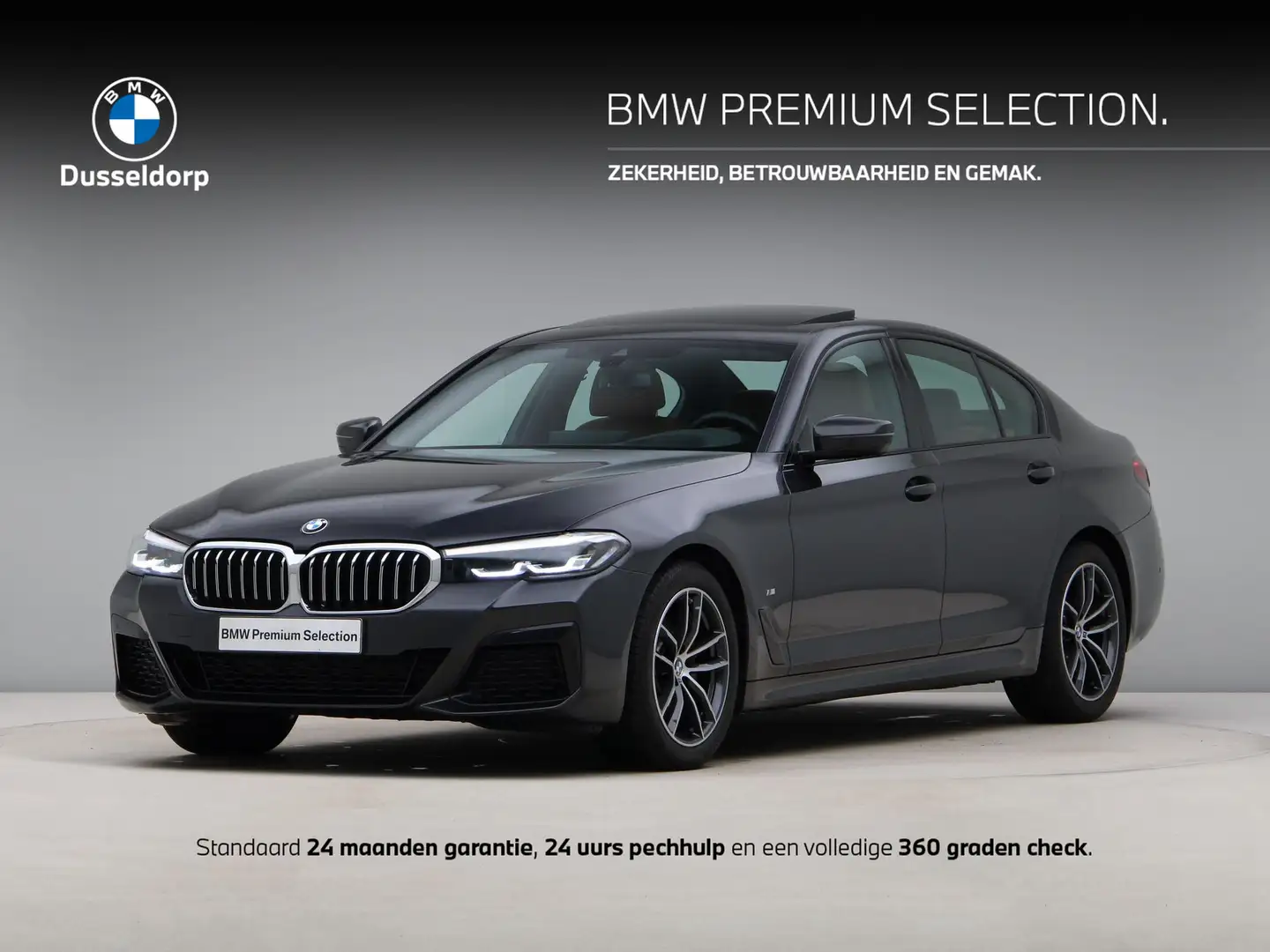 BMW 520 5 Serie 520i Sedan High Exe M-Sport Aut. Grijs - 1
