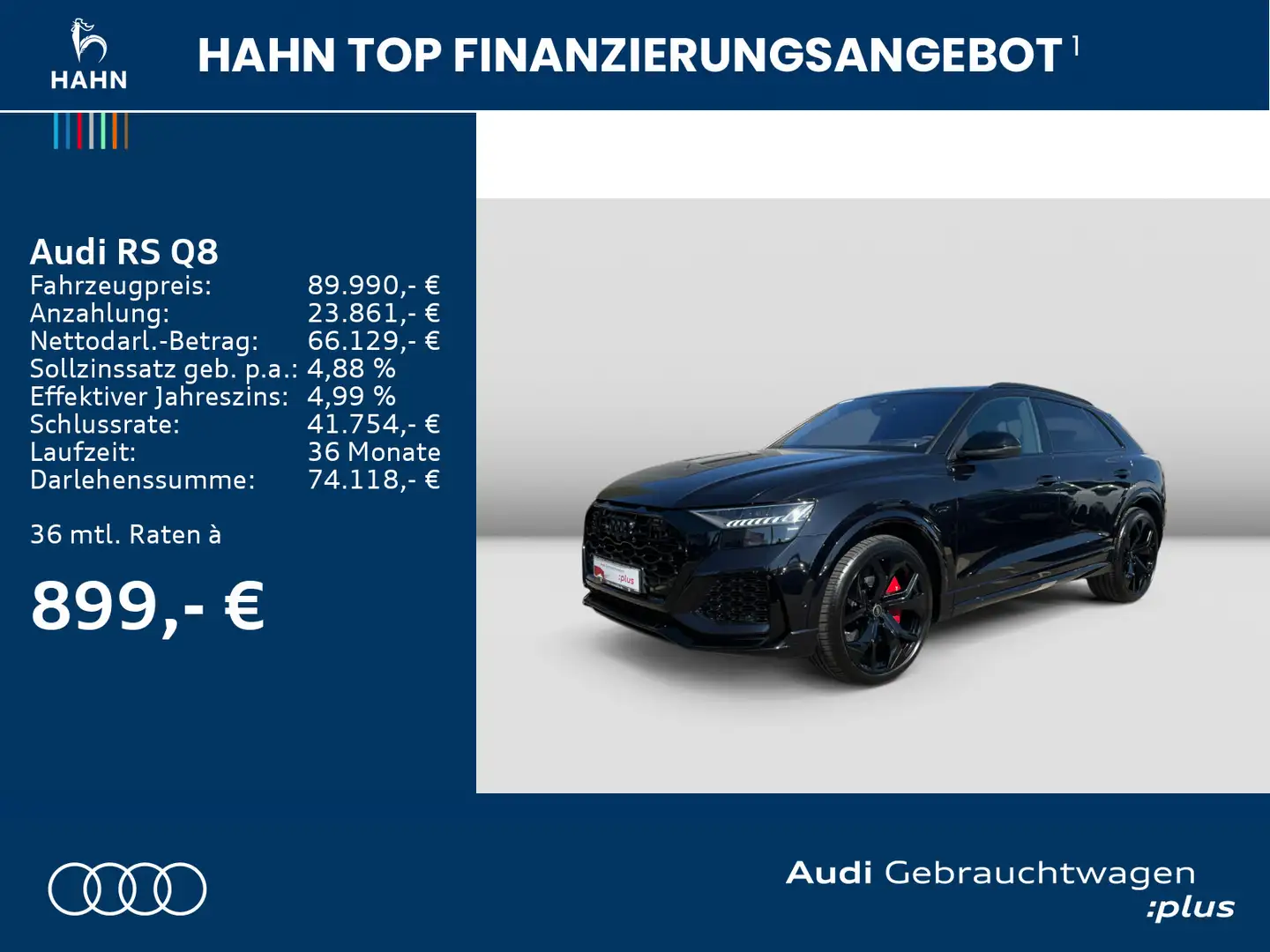 Audi RS Q8 4.0TFSI qua S-Trc HUD B&O 360° Matrix Schwarz - 2