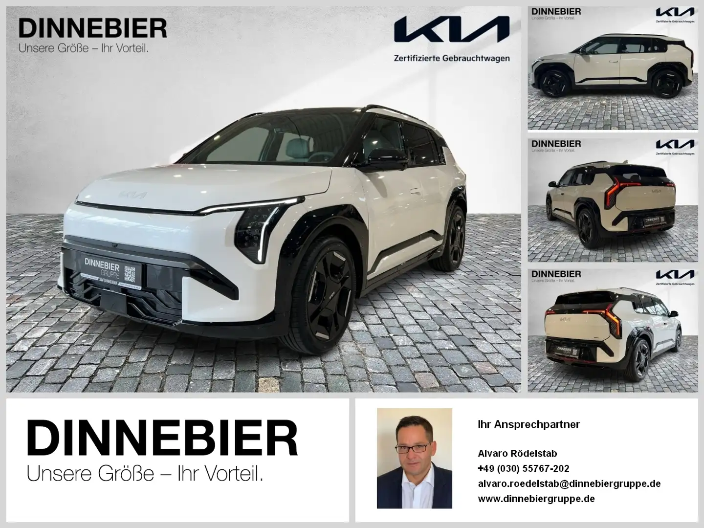 Kia EV3 GT-Line 81.4kWh LED+Glasdach+360°+Navi Blanc - 1