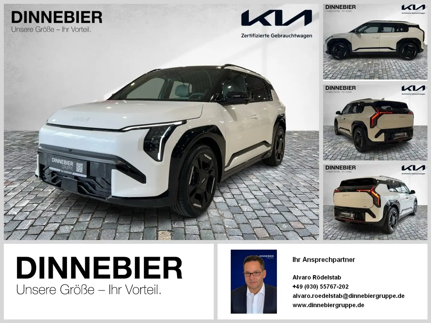 Kia EV3 GT-Line 81.4kWh LED+Glasdach+360°+Navi Blanc - 1