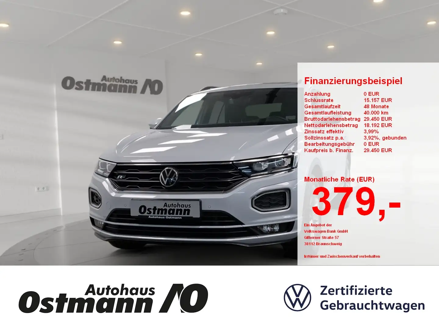 Volkswagen T-Roc 1.5 TSI Sport R-Line AHK Pano 18'' Weiß - 1