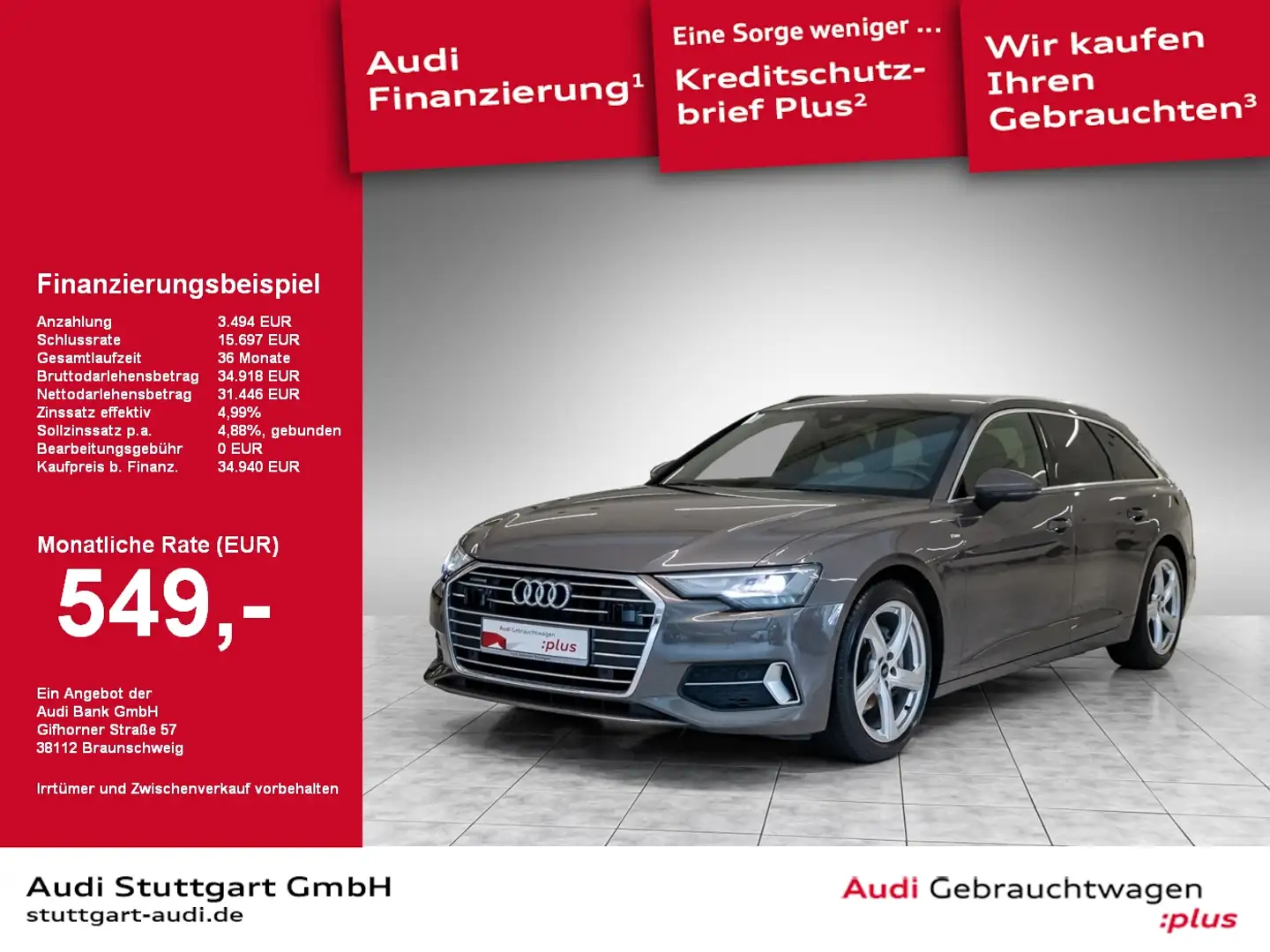 Audi A6 Avant 40 TDI quattro S line AHK ACC Keyless Braun - 1