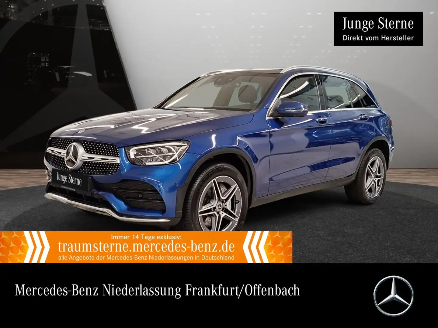 Mercedes-Benz GLC 300 de 4M AMG+PANO+360+AHK+LED+HUD+SPUR+TOTW Blau - 1