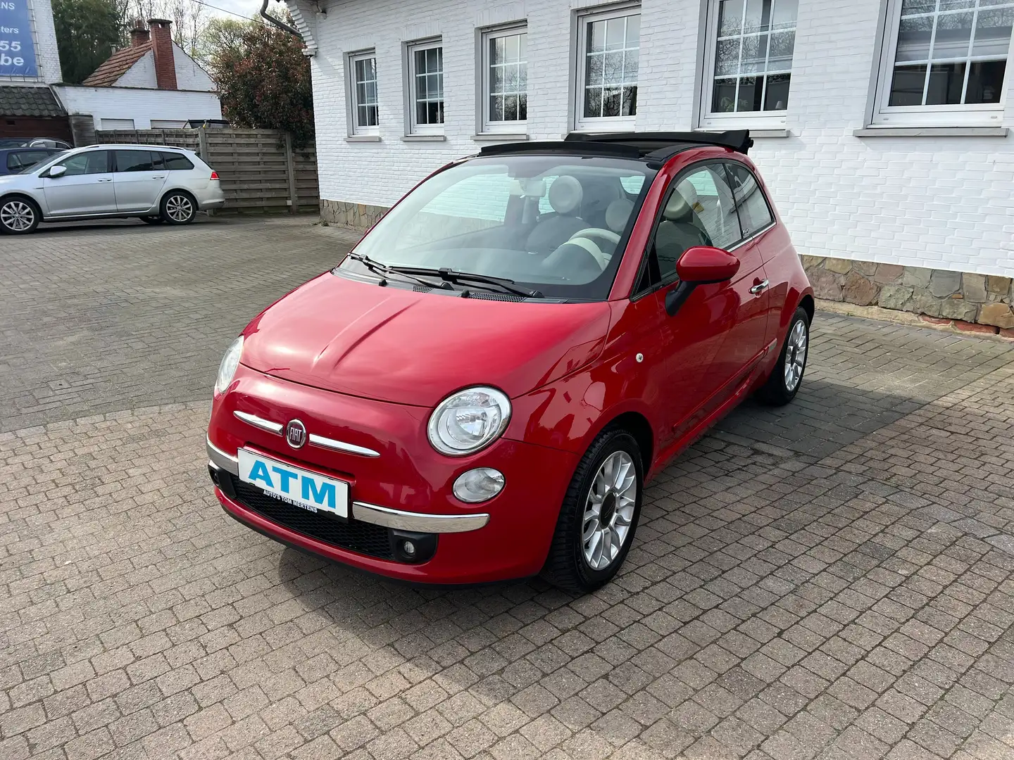 Fiat 500 1.2i Lounge Cabrio /Navi/Airco/pdc achter/opendak Rouge - 2