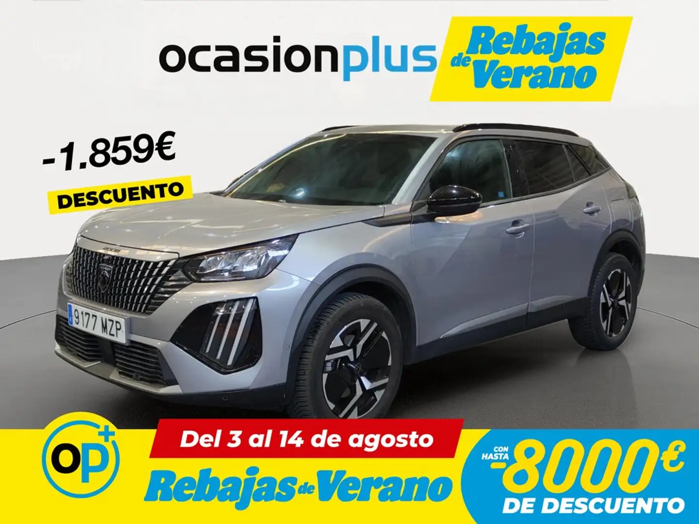 Peugeot 2008 Hybrid 136 Allure eDCS6 Gris - 1