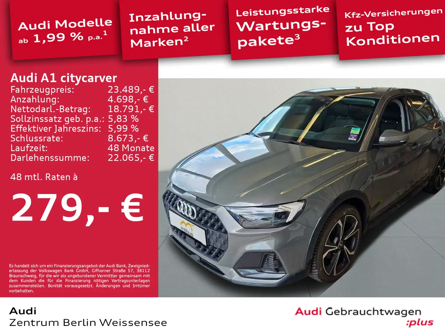 Audi A1 30 TFSI S-TRO*SONOS*APP*ACC*NAVI** Gris - 1