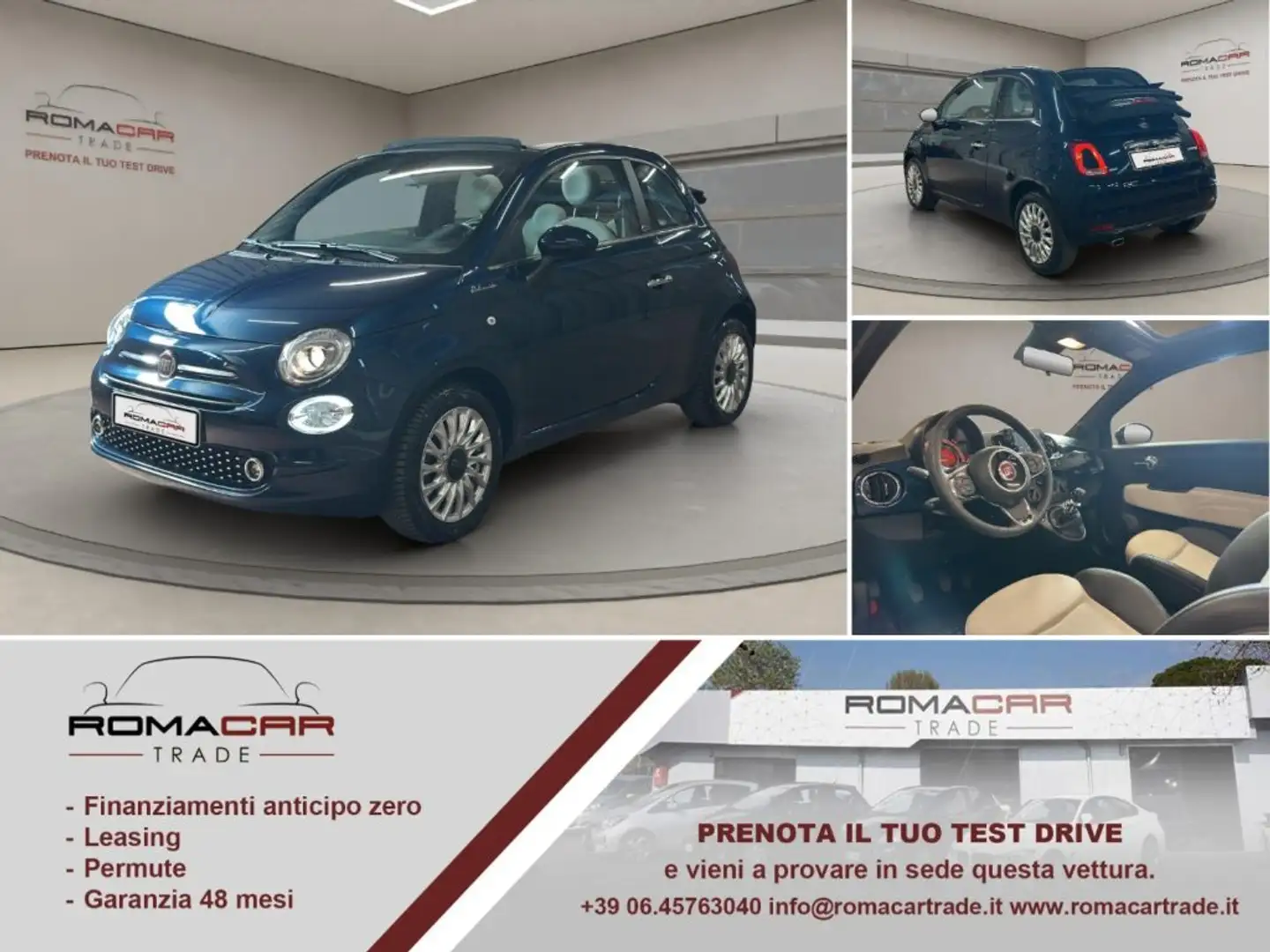 Fiat 500 C 1.0 Hybrid Dolcevita Blu/Azzurro - 1