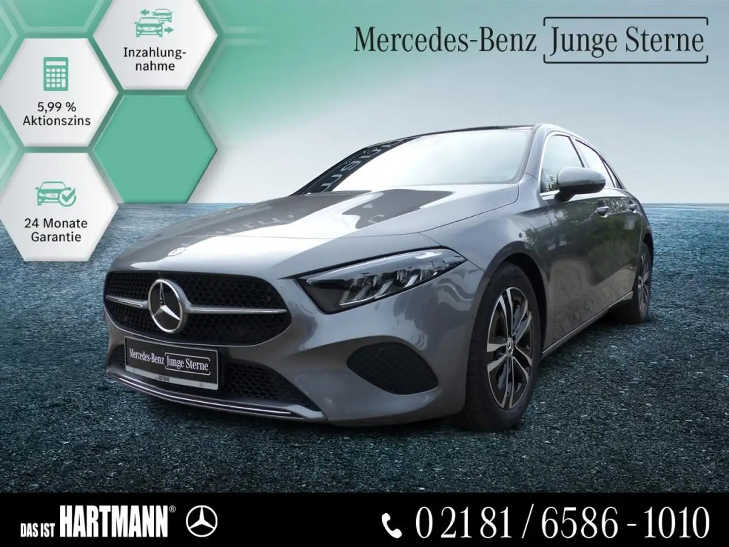 Mercedes-Benz A 180 PROGRESSIVE+PANO-DACH+NAVI+RF.-KAMERA+MBUX Grau - 1