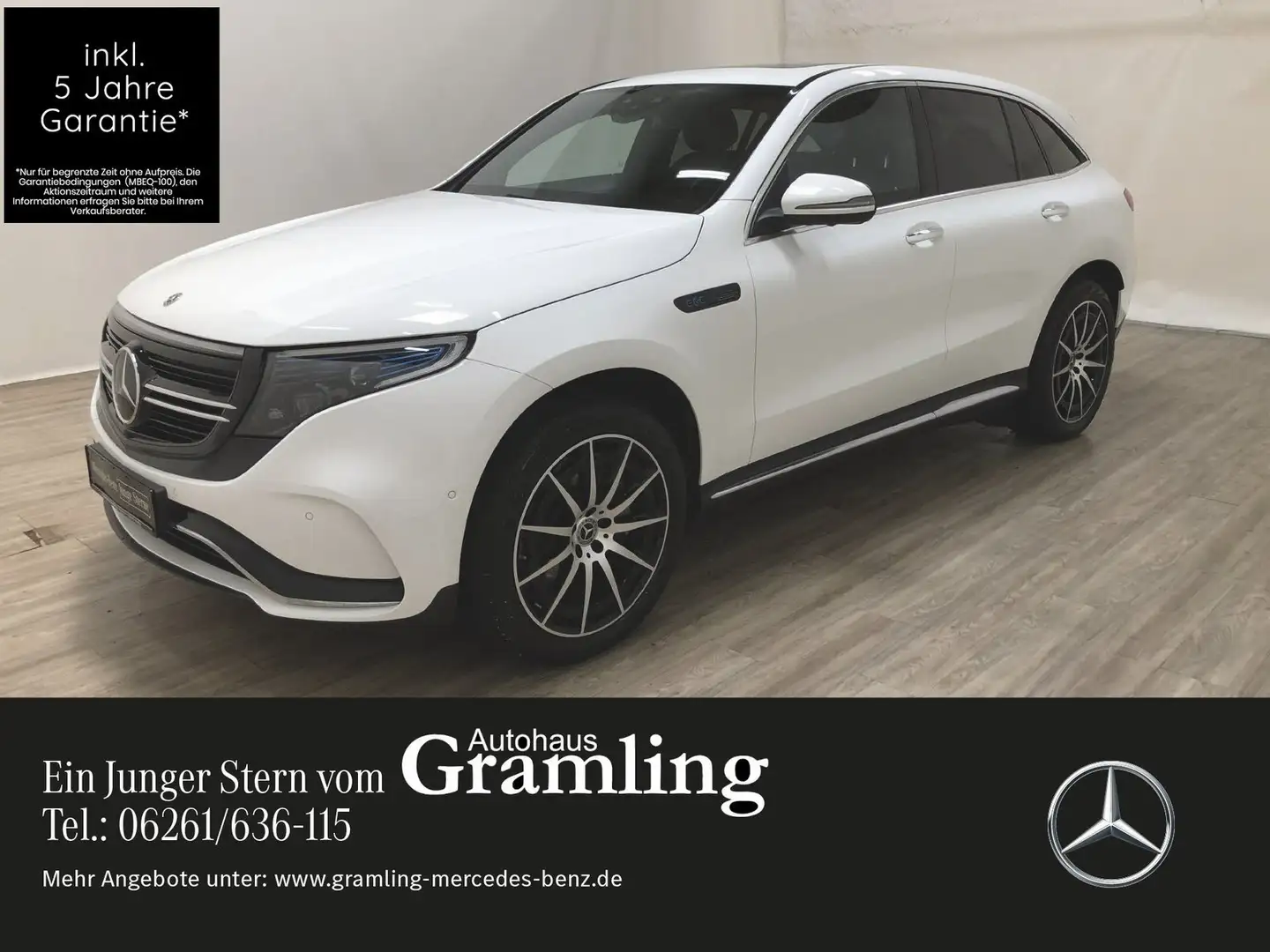 Mercedes-Benz EQC 400 4M AMG Distr*AHK*Memory*360°*SHD*MULTIBE Weiß - 1