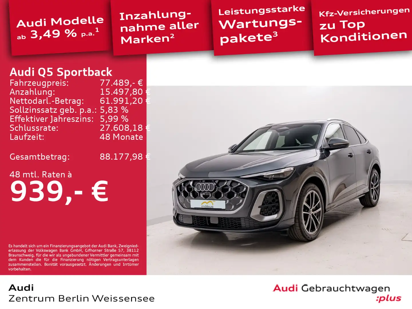 Audi Q5 TDI QUA 150 kW S-TRO*S-LINE*HUD*B&O Grau - 1