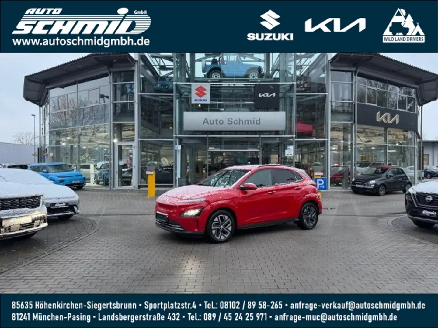Hyundai KONA KONA EV 64 kWh TREND ALLWETTER GLASSCHIEBEDACH Rood - 1