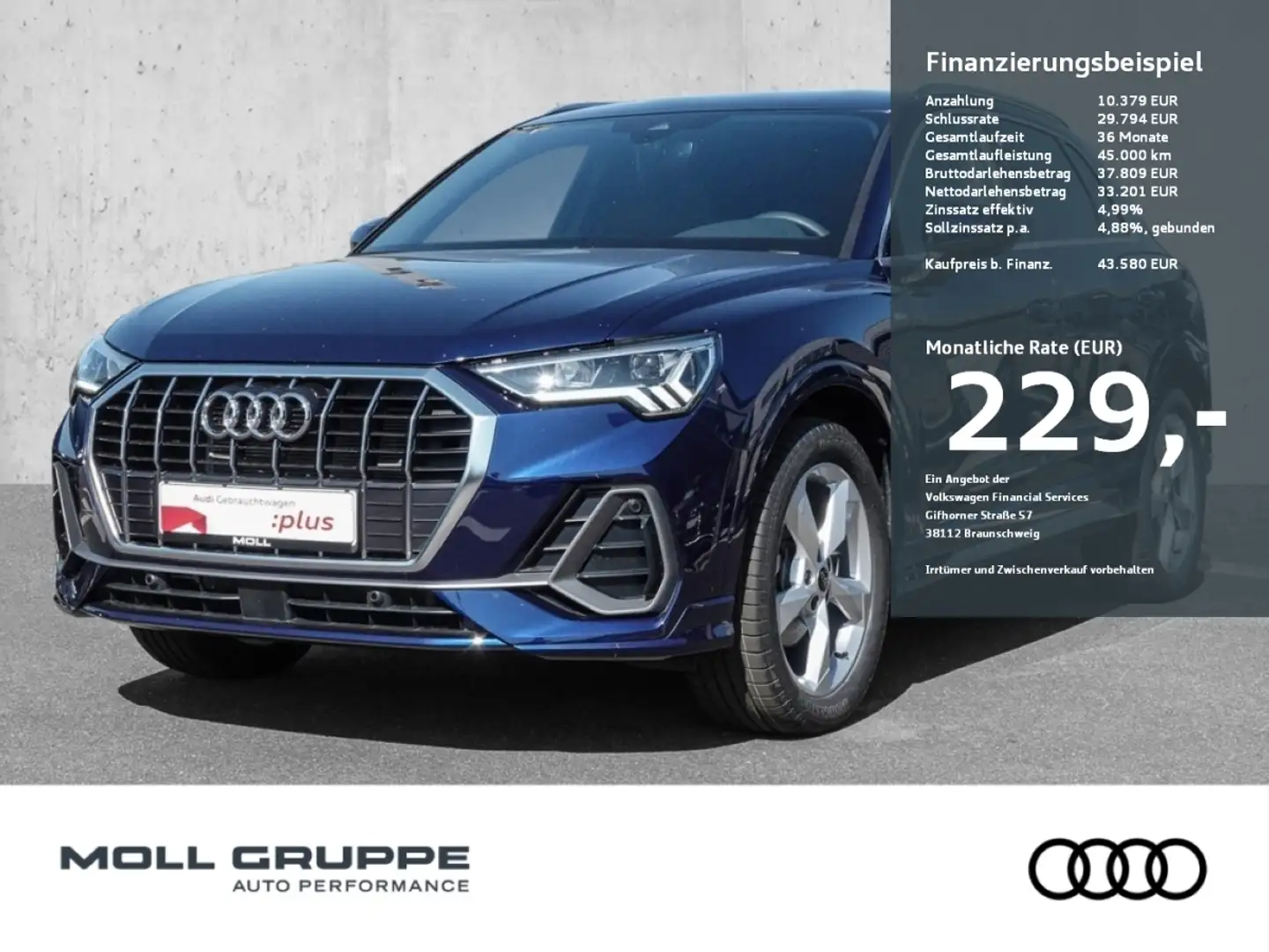 Audi Q3 S line 35 TFSI S tronic (Navi plus*LED) AHK Blau - 1