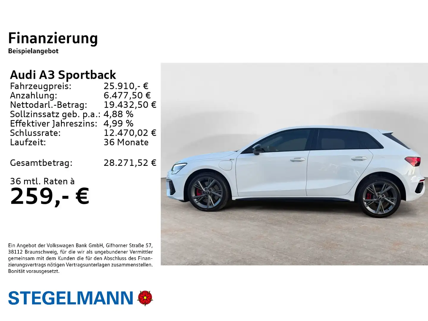 Audi A3 40 TFSIe S-tronic S-Line *Schwarz-P Blanc - 2