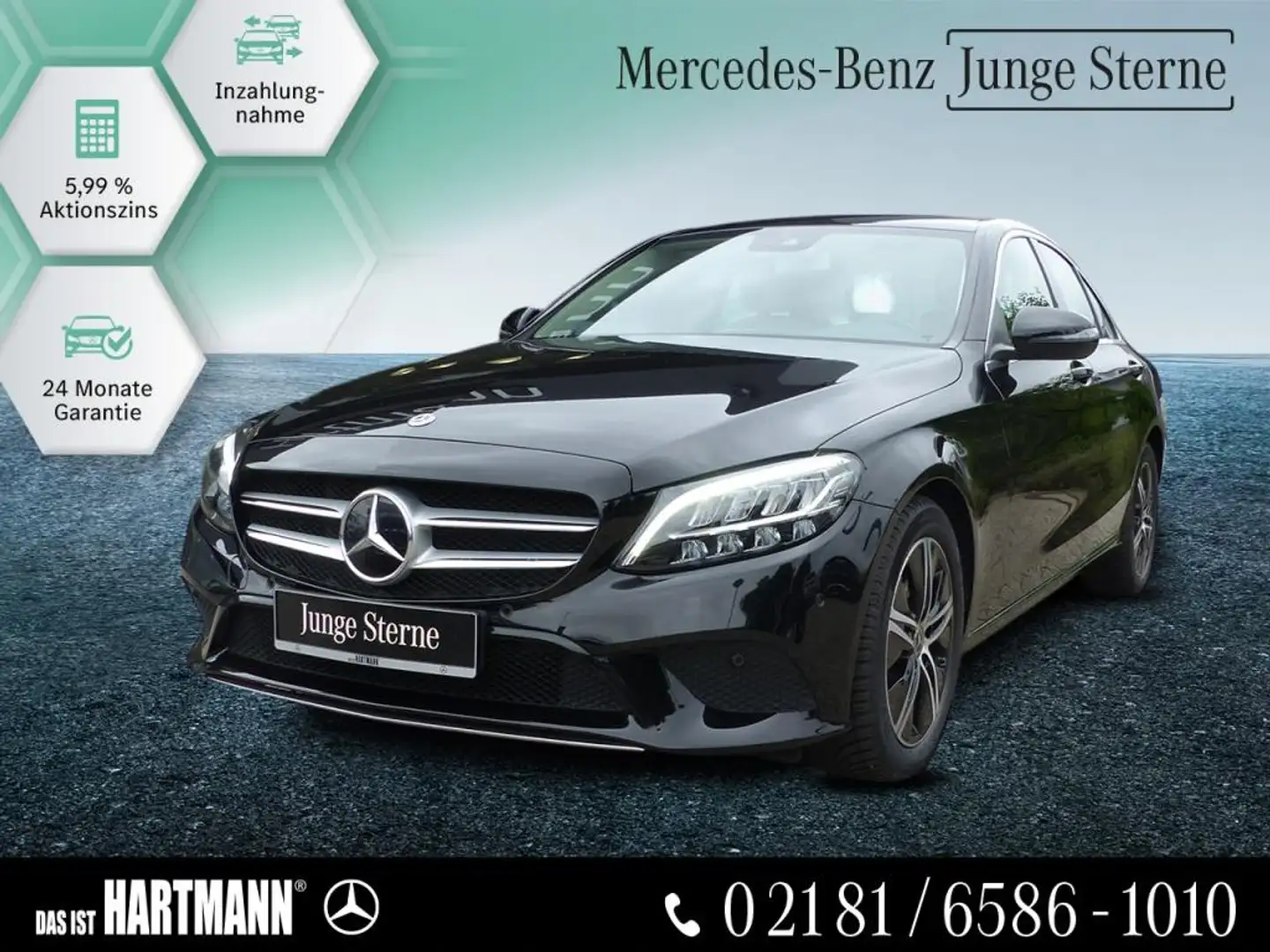 Mercedes-Benz C 180 AVANTGARDE+CARPLAY+RF-KAMERA+TOTWINKEL+LED crna - 1