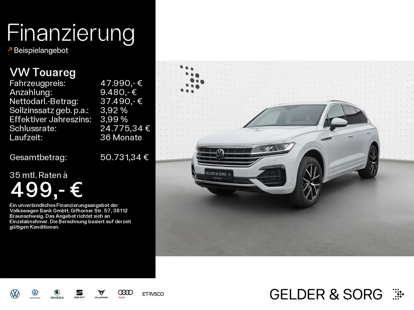 Volkswagen Touareg R-Line TDI 4Motion 20Z*LED*DYNAUDIO*360° Weiß - 1