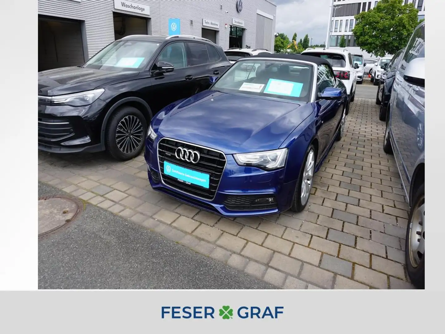 Audi A5 Cabrio 2.0 TDI qu. 3x S line Akustikverdeck+Einpar Blau - 1