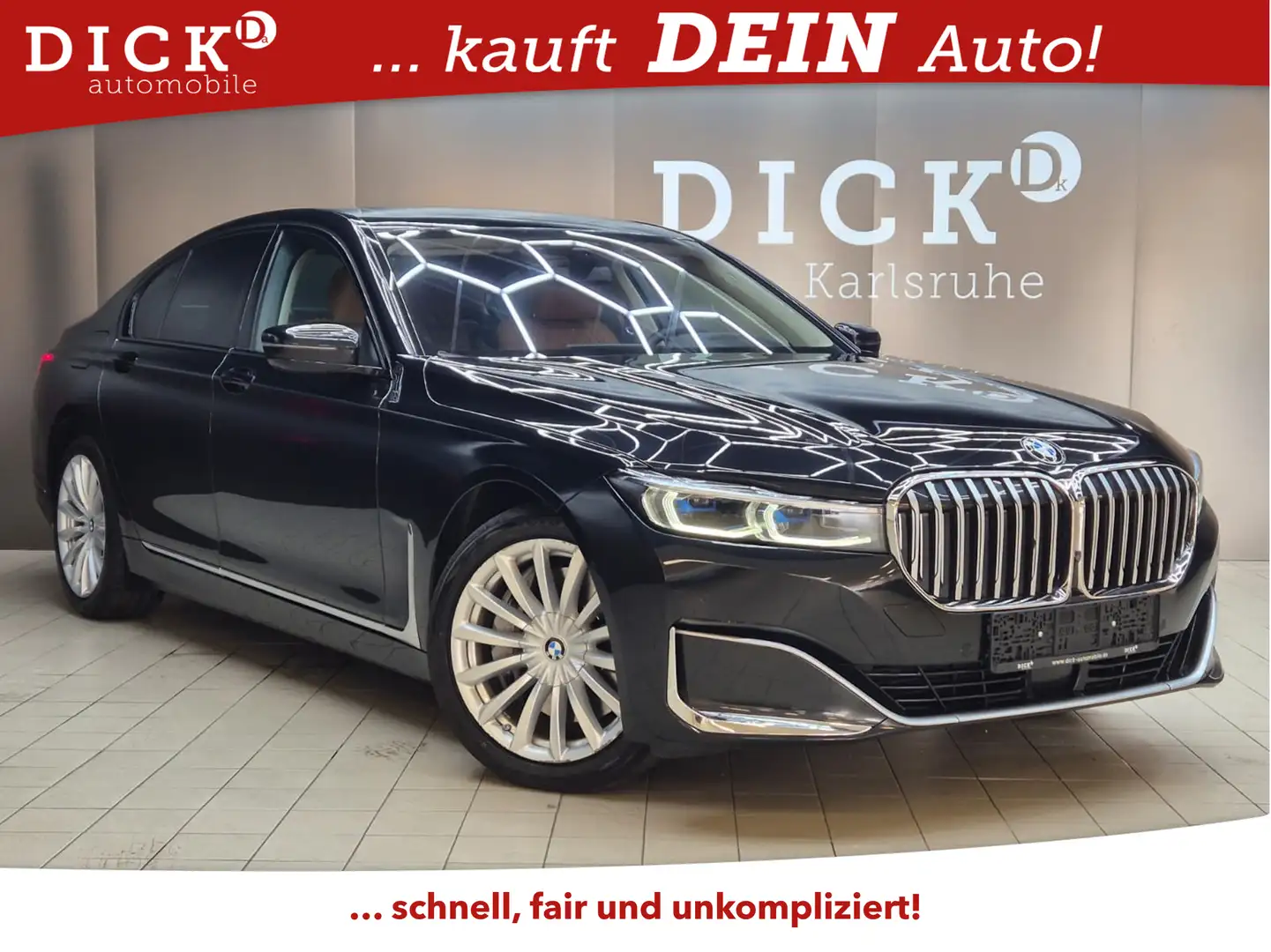 BMW 740 d xDr LUFT+LASER+PROF+HEAD+STNDHZ+H&K+ACC+MF Schwarz - 1