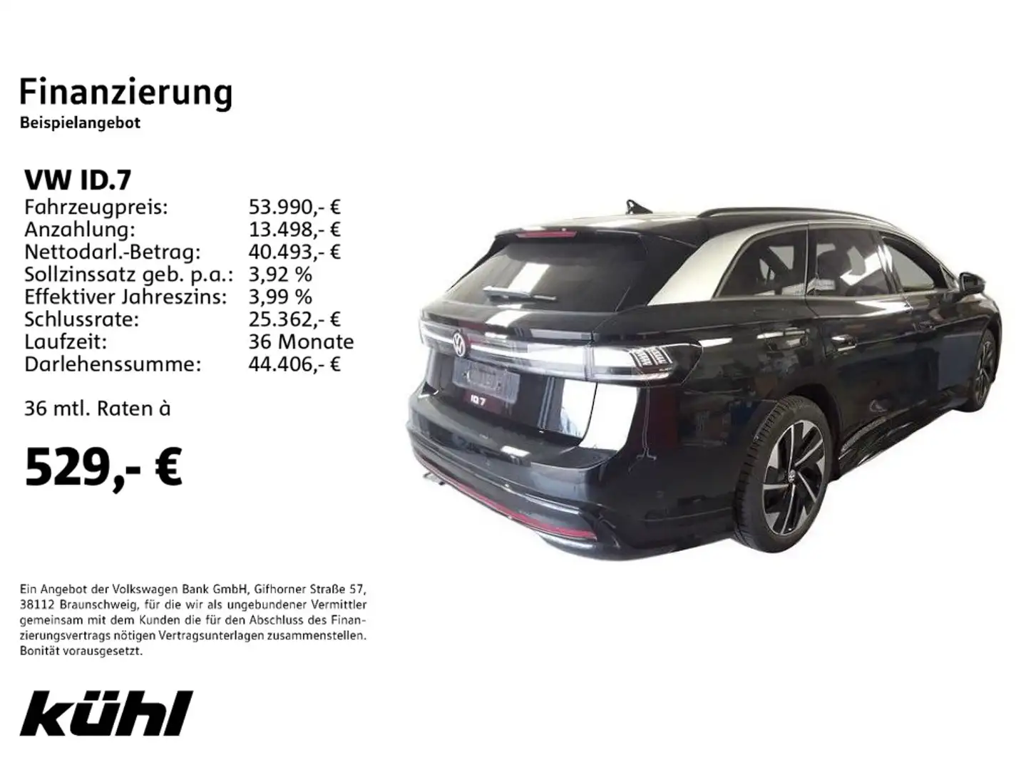 Volkswagen ID.7 Tourer 210 kW Pro Navi,AHK,LM20,Harman Kard Schwarz - 2