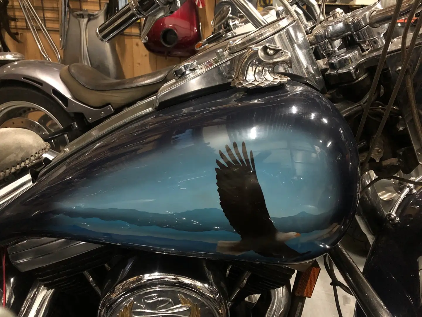 Harley-Davidson Heritage Softail Softail Heritage Indian Style Adler Eagle Blau - 1