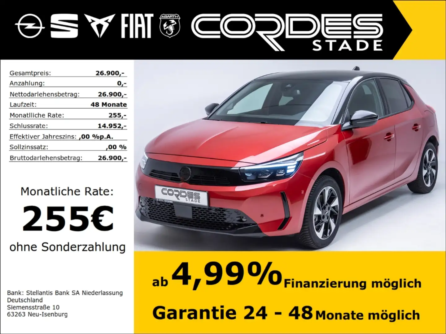 Opel Corsa-e GS Automatik ACC PDC Kamera, Wärmepumpe 0% Finanzi Rot - 1