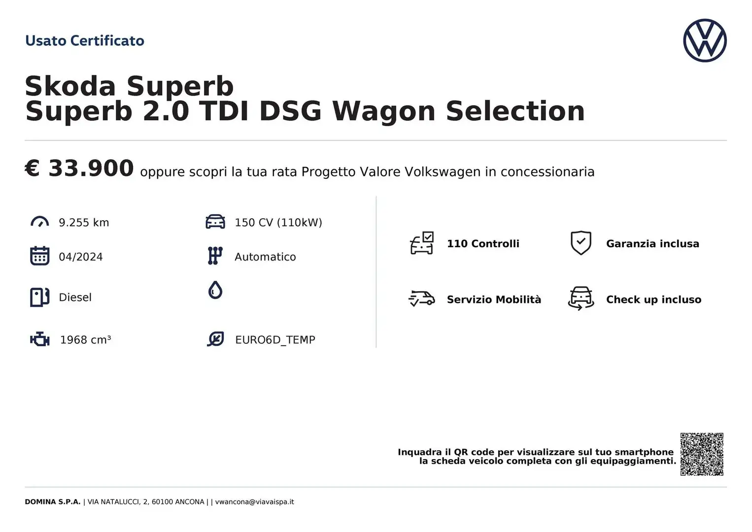 Skoda Superb 2.0 TDI DSG Wagon Selection Grigio - 2