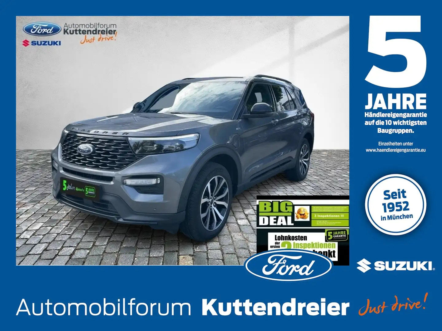 Ford Explorer ST-Line Glasdach Leder 7-Sitze Navi Kam. Grau - 1