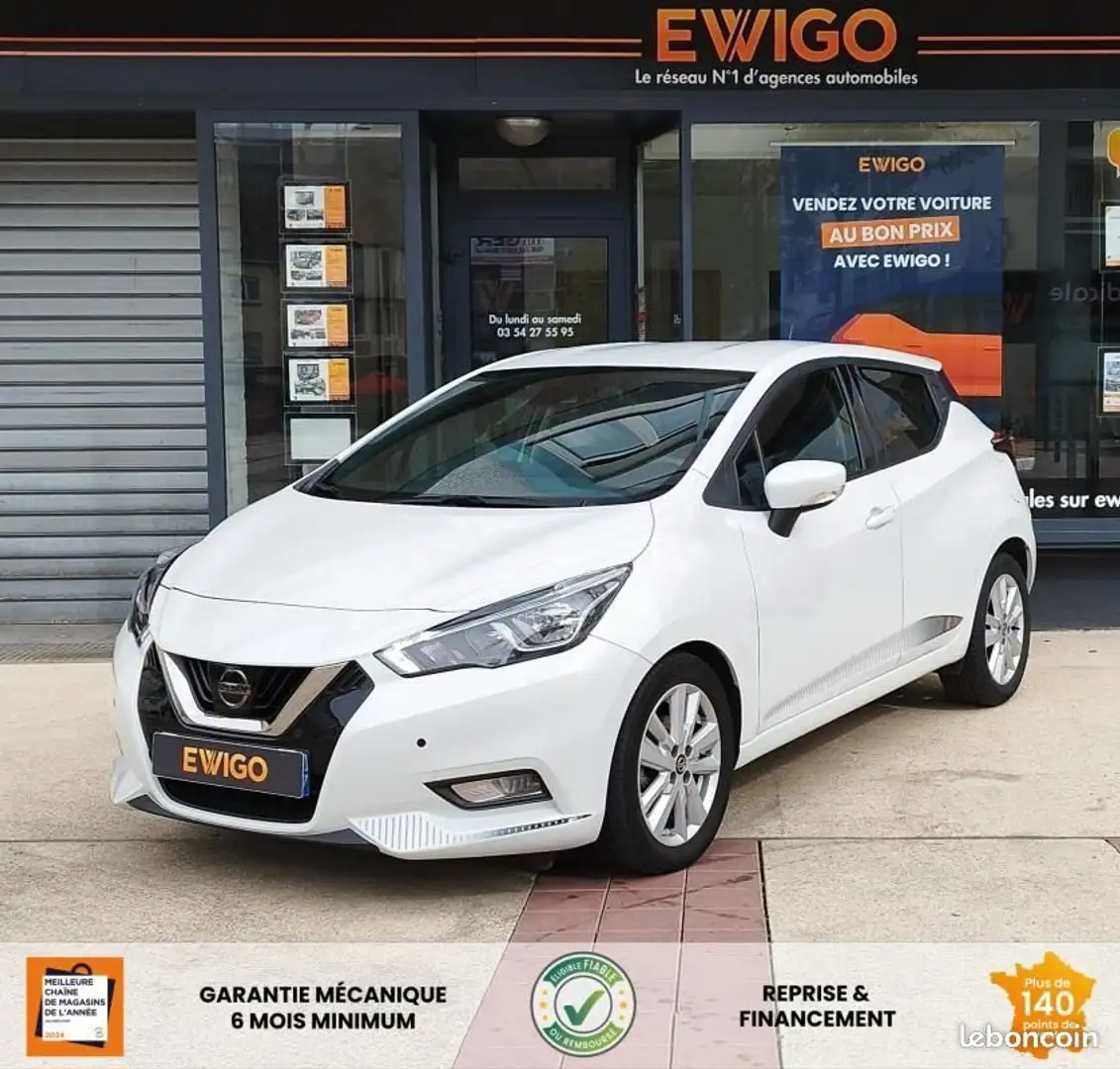 Nissan Micra 1.0 IG-T 100 MADE-IN-FRANCE Android Auto Radar AV- Blanc - 1