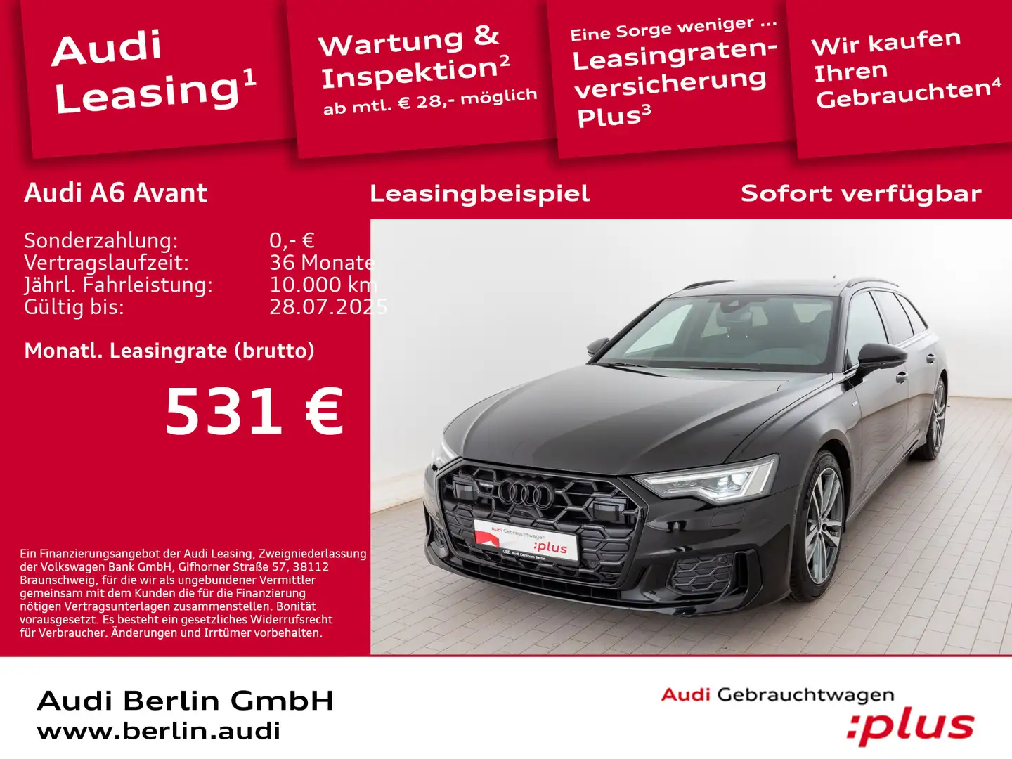 Audi A6 Design S line 50 TDI qu.tiptr. AHK RFK Schwarz - 1