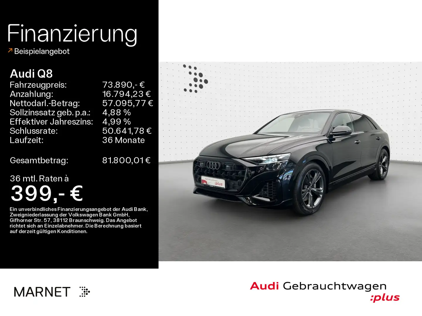 Audi Q8 55 TFSI e quattro*HeadUp*Tour*Optikpaket*Matr Schwarz - 1