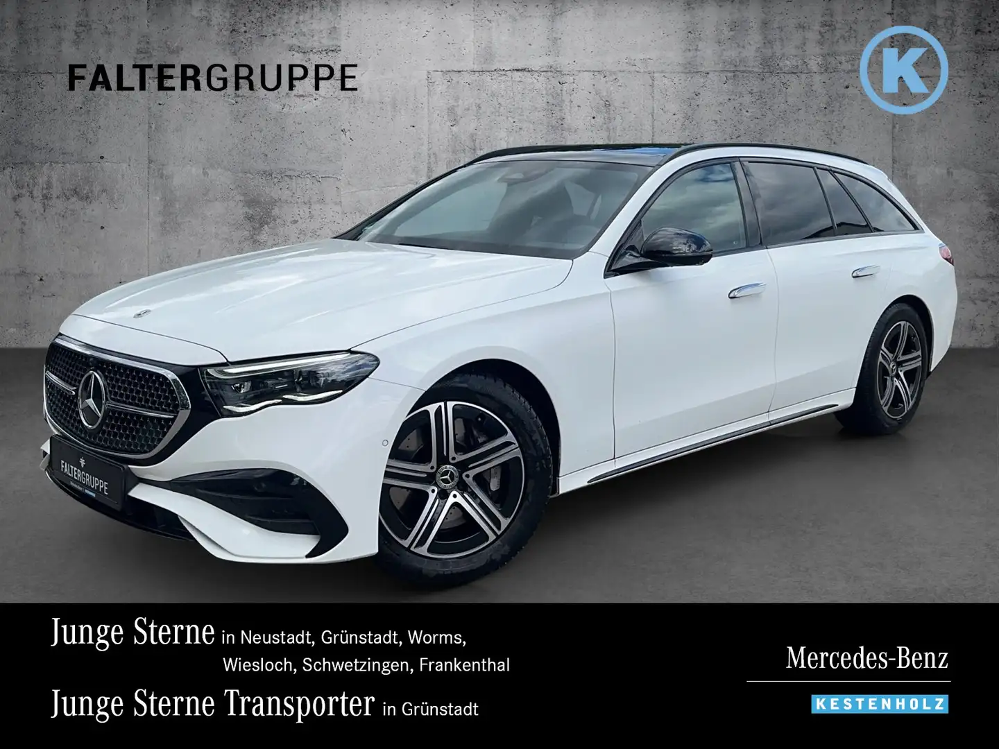 Mercedes-Benz E 220 E 220d T AMG+NIGHT+360°+DISTRO+PANO+AHK+EDW+KEYG Weiß - 1