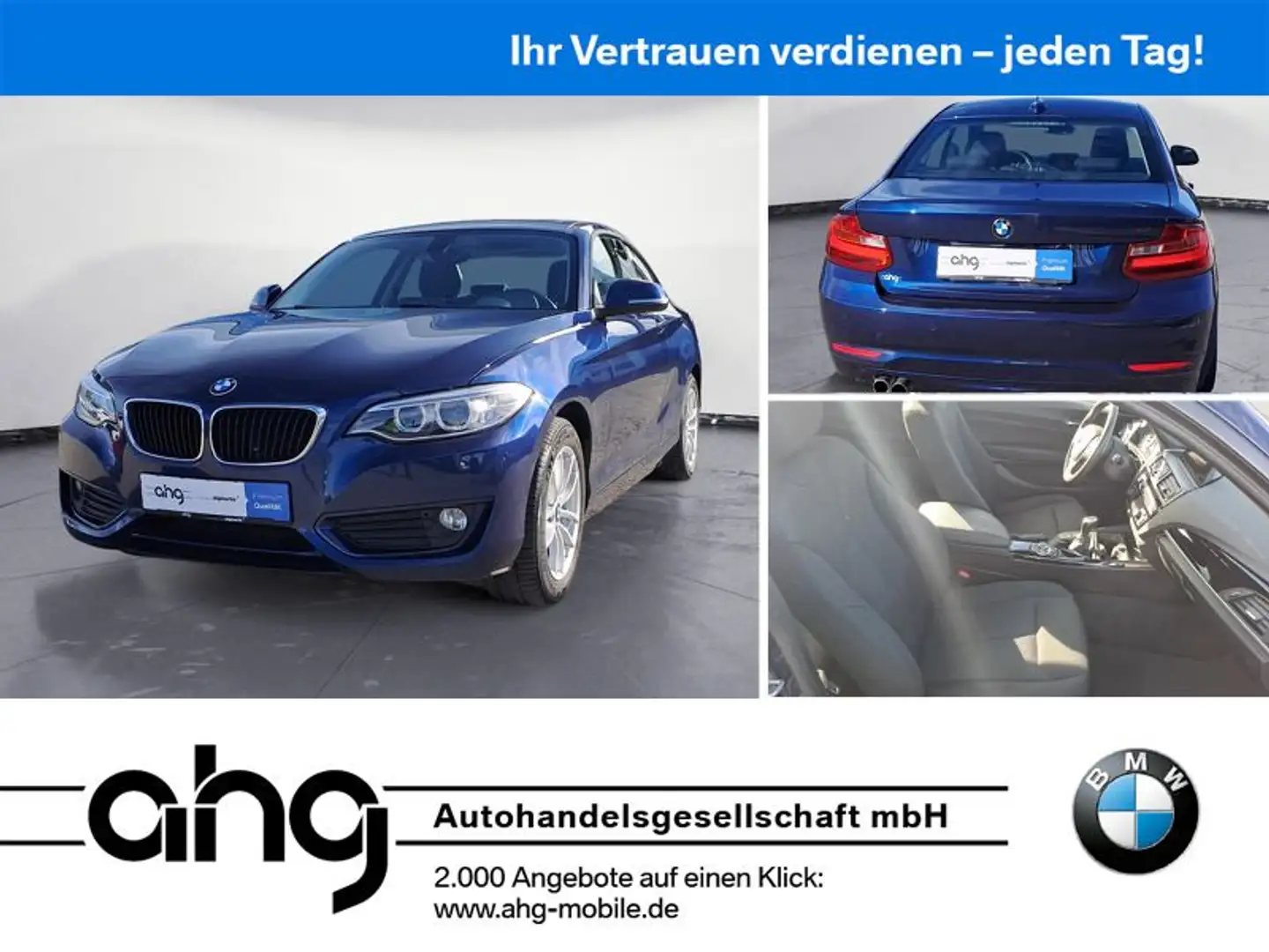 BMW 220 i Coupe Advantage Navigation/Anhängerkupplung Blau - 1