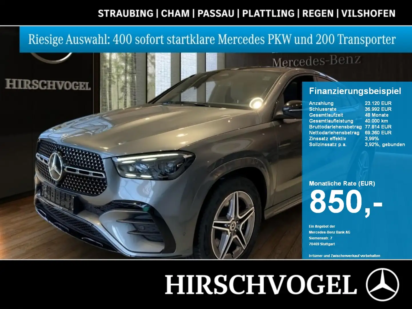 Mercedes-Benz GLE 350 de 4M AMG-Line+AIRMATIC+DISTRON+AHK+Pano Grau - 1
