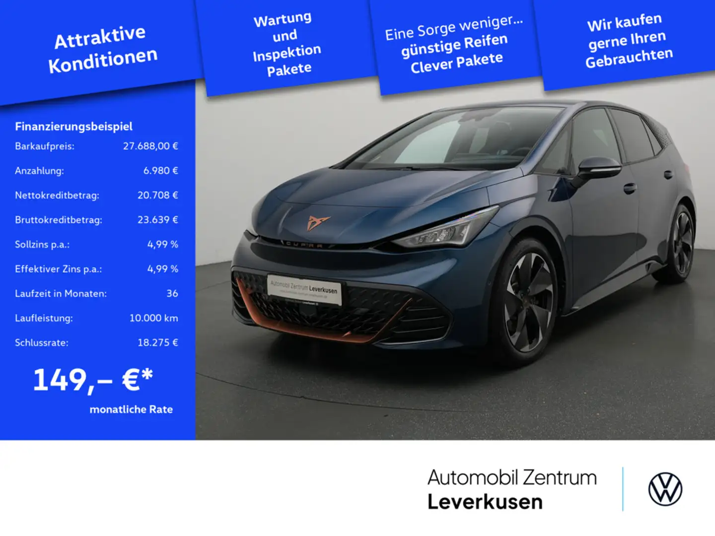 CUPRA Born 150 kW PDC VIRT NAVI LED SHZ KAM 360° Schwarz - 1