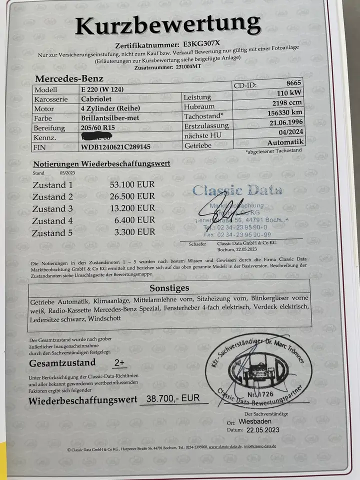Mercedes-Benz E 220 ClassicData 2+, top Zust., Historie, Scheckheft, Sommer- und Sammlerfahrzeug, foto 7