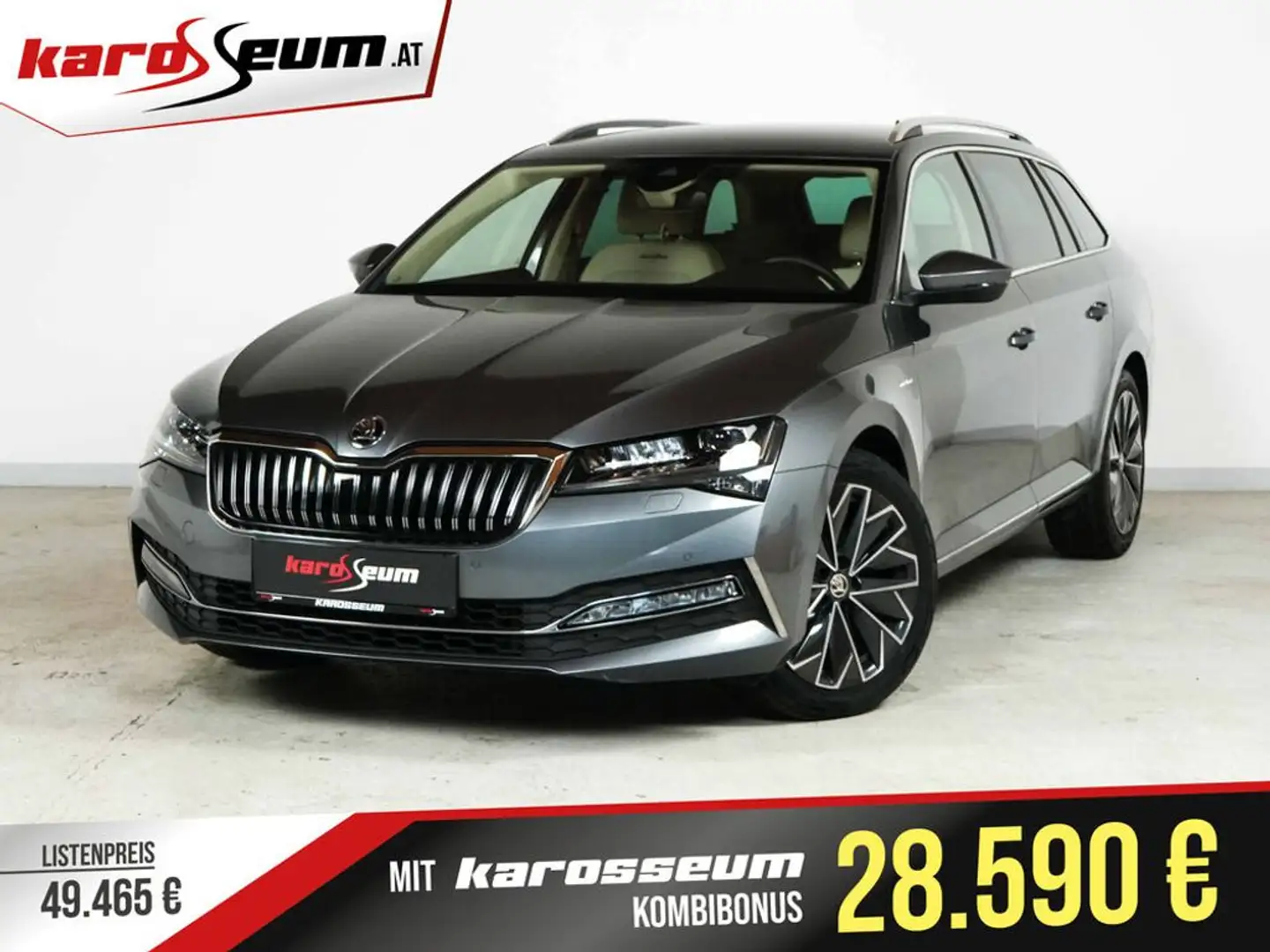 Skoda Superb Combi L+K Aut. | TOP GEPFLEGT | Leder Grau - 1