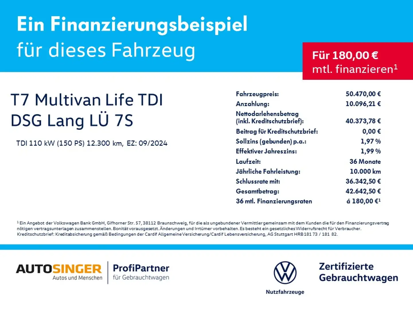 Volkswagen T7 Multivan Life TDI DSG Lang LÜ 7S *NAVI*AHK* Braun - 2