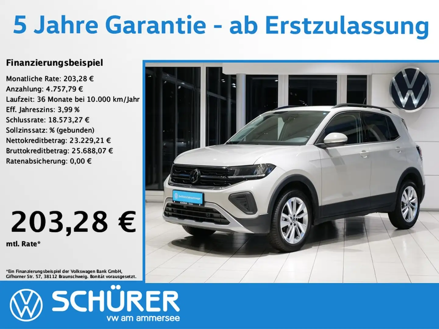 Volkswagen T-Cross 1.5TSI DSG Life AHK NAVI RKAM TRAVELASSIST Grau - 1