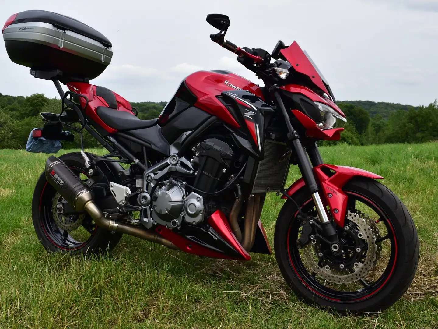 Kawasaki Z 900 + xtra’s (gps, stuurdemper, koffer, sidebags...) Rood - 1