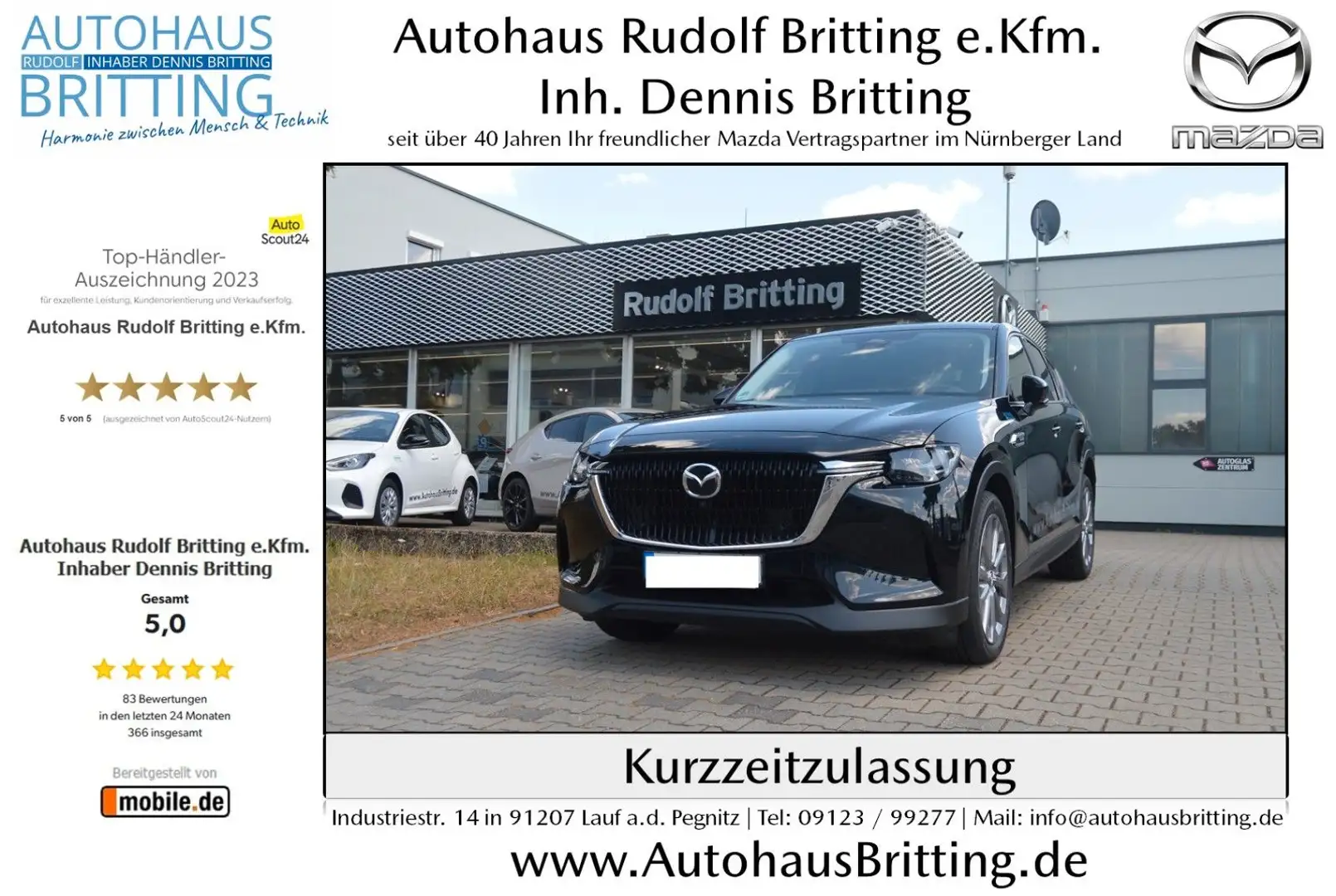 Mazda CX-60 Exclusive-Line Diesel 254PS Coso+Dra-Paket Černá - 1